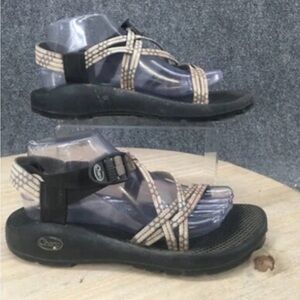 Chaco Black and Cream Strappy Sandals